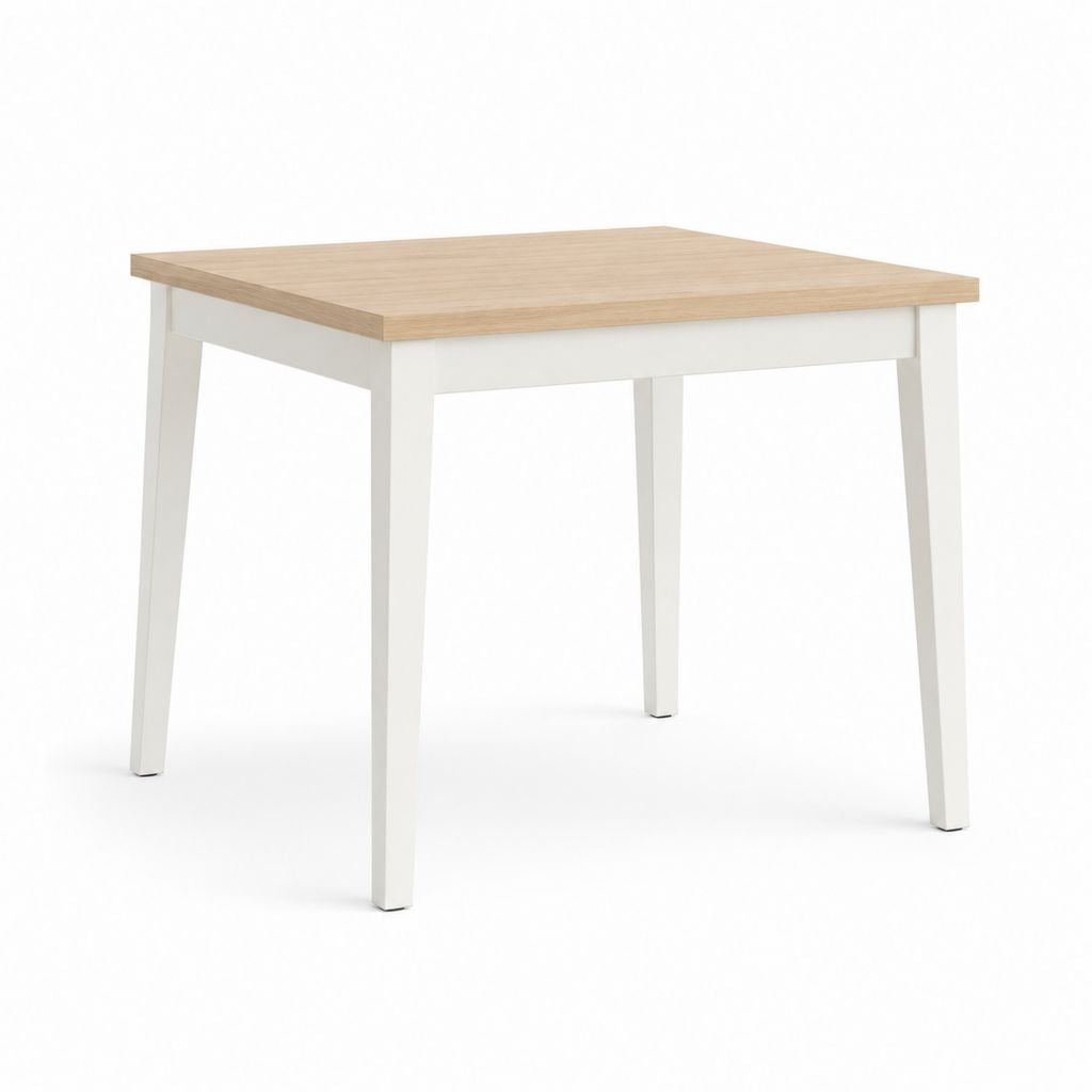 Tavolo da pranzo quadrato bianco e rovere in pannello MDF 80 x 80 x 75 cm