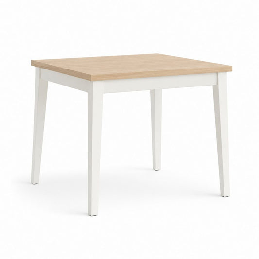 Tavolo da pranzo quadrato bianco e rovere in pannello MDF 80 x 80 x 75 cm
