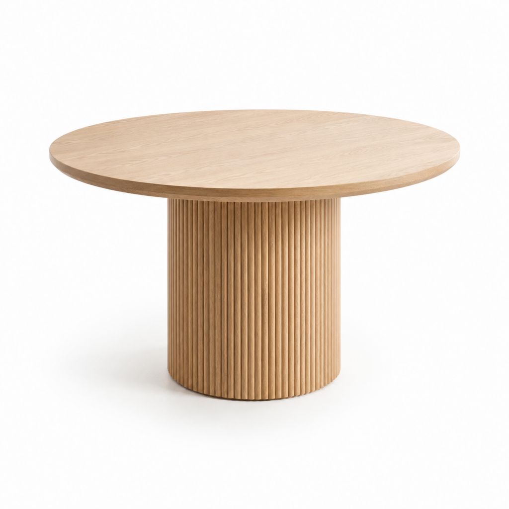 Tavolo da pranzo rotondo rovere chiaro MDF impiallacciato Ø120 x 75 cm